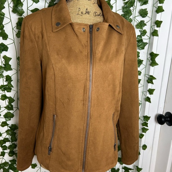 Style & Co Tan Utility Jacket with Collared Neckline - Picture 1 of 3